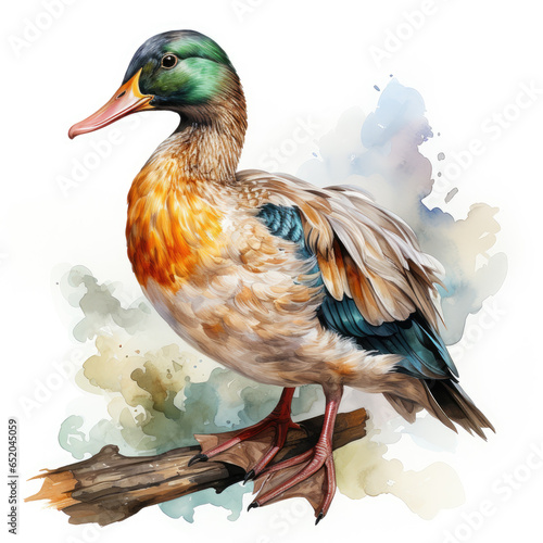 watercolor Duck clipart  Generative Ai