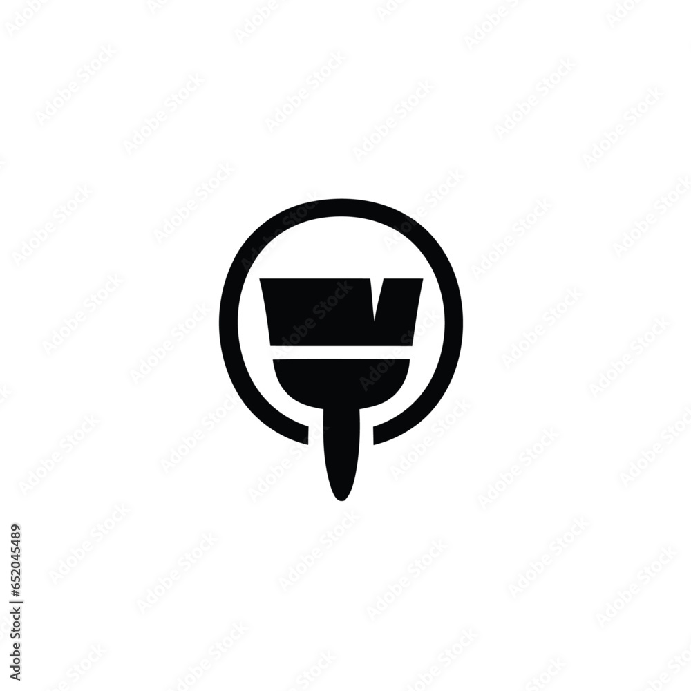 Cleaning Brush logo vector art Cleaning Brush logo vector art