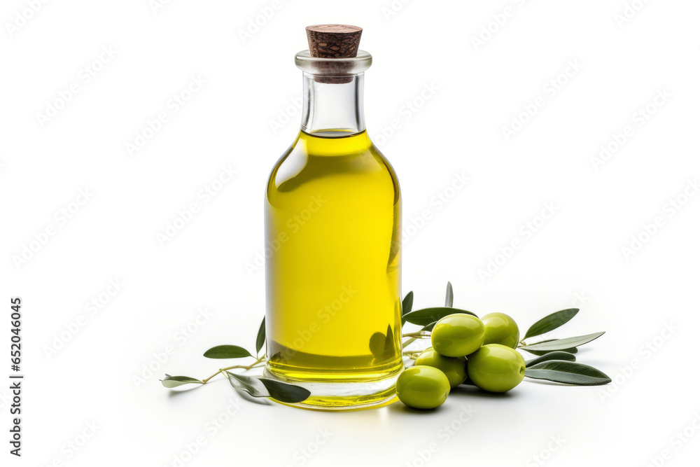 Glass bottle with olive oil plugged with wooden cork with elements of green olives and green leaves isolated on white background.generative ai
Glass bottle with olive oil plugged with wooden cork with elements of green olives and green leaves isolated on white background.generative ai