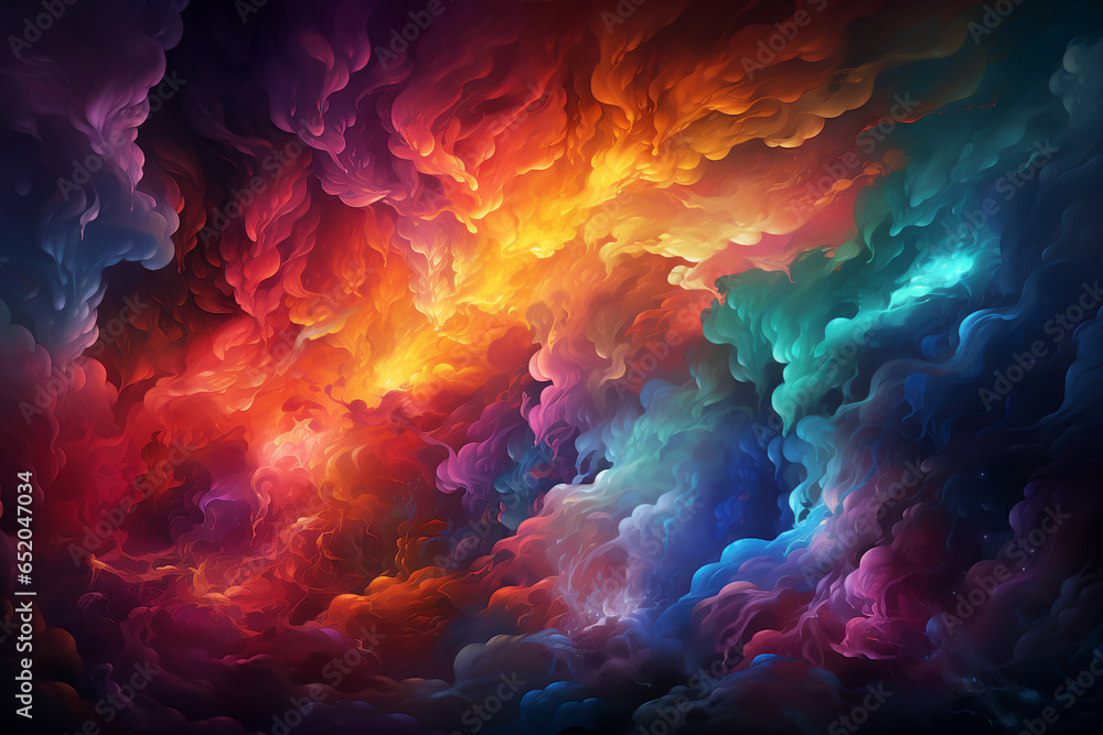 Obraz premium Constellation of orion nebula in cosmos with multiple colors and beautiful aura background generative AI image