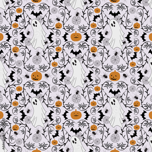 Happy Halloween seamless vector pattern.