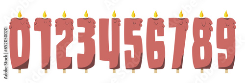 Bougies d’anniversaire, vectoriel, fêtes, illustration
