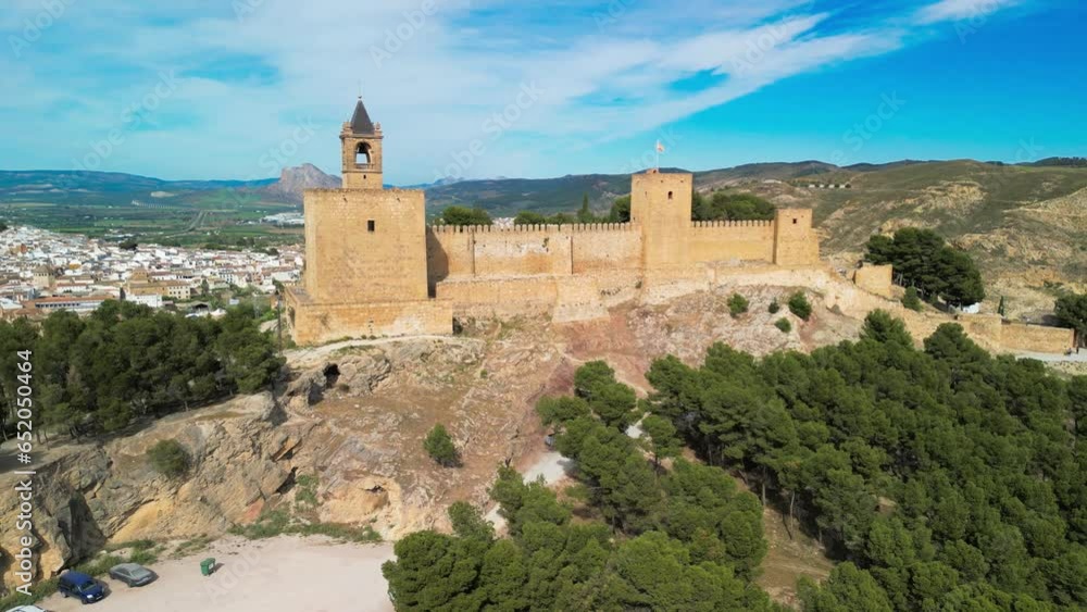 Aerial view of Alcazaba Castle of Antequera, Andalusia Aerial view of Alcazaba Castle of Antequera, Andalusia