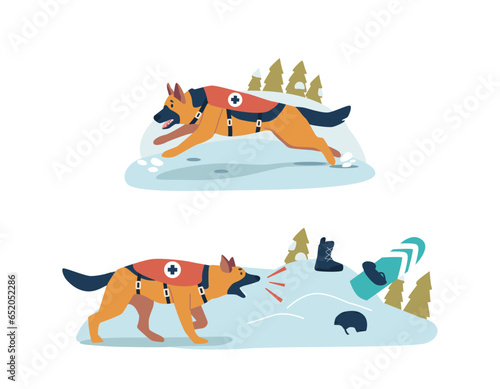 Dedicated Rescue Dog Fearlessly Navigates Treacherous Snowy Mountains, Jump And Bark, Their Unwavering Determination