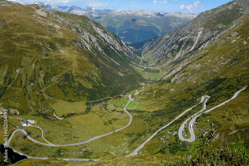 Blick ins Ägenetal am Nufenenpass, Kanton Wallis, Schweiz