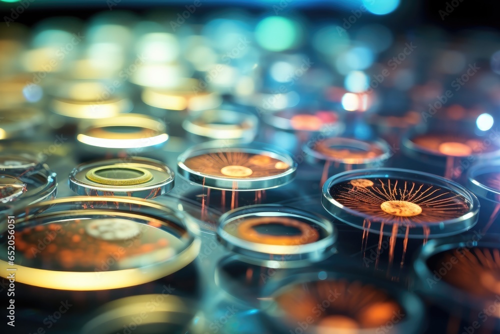 A close up of a bunch of glass jars. Generative AI. A close up of a bunch of glass jars. Generative AI.