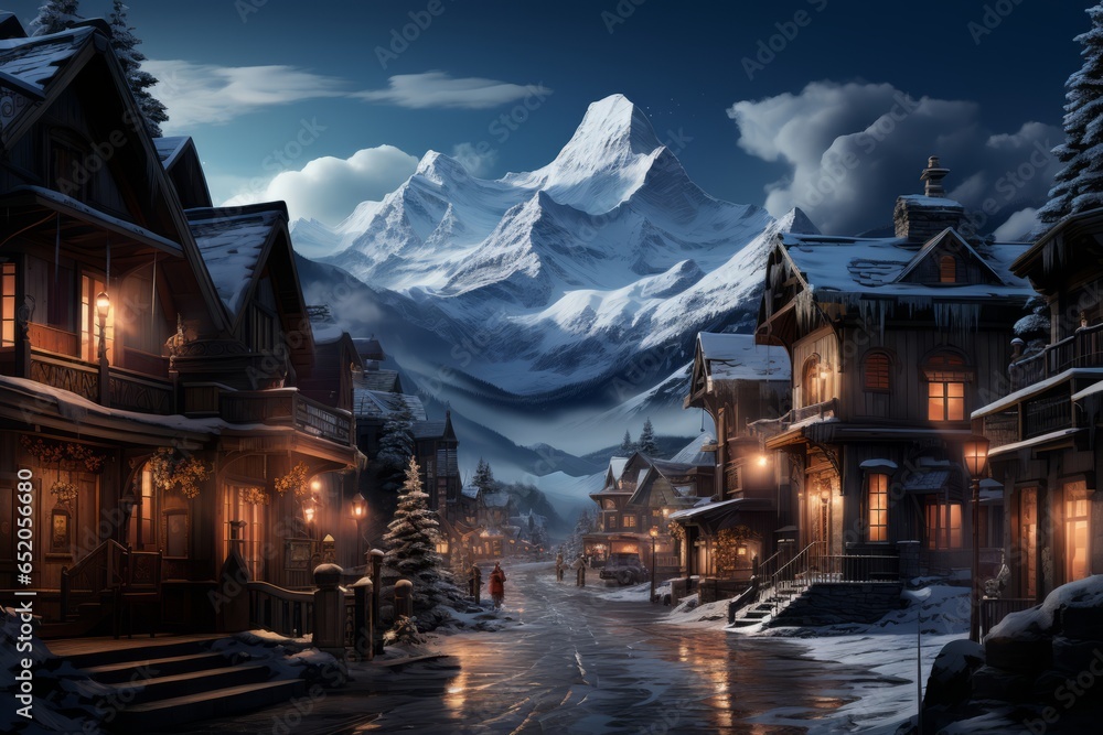 Snowy Weather Winter Wonderland: Explore the Frosty Landscape with Snowy Trees, Snow-Capped Mountains, and Snowy Covered Roads, Perfect for Winter Sports and Chilly Weather Snowy Landscapes Adventures