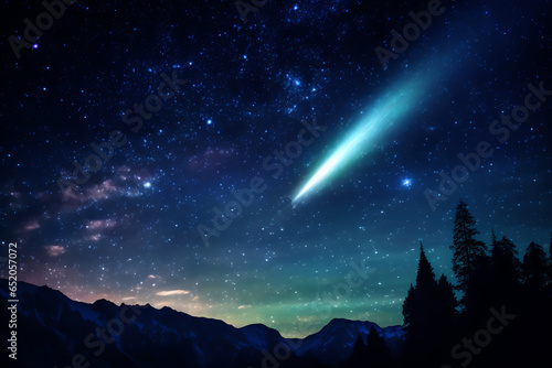 A comet in the night sky