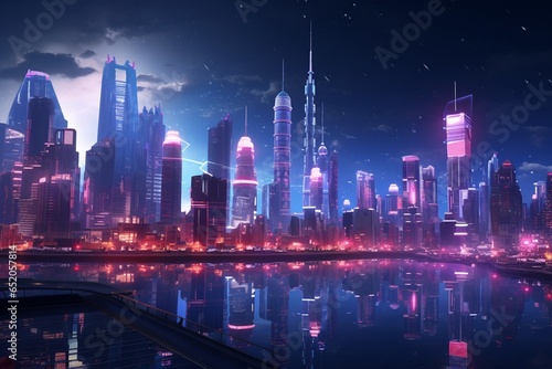 country skyline at night  Generative AI