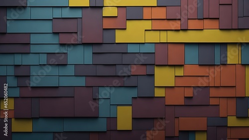 ilustração parede de tijolos colorido  photo
