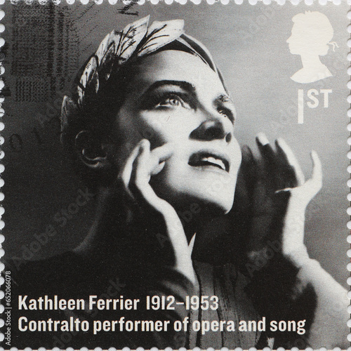Contralto performer Kathleen Ferrier on british stamp photo