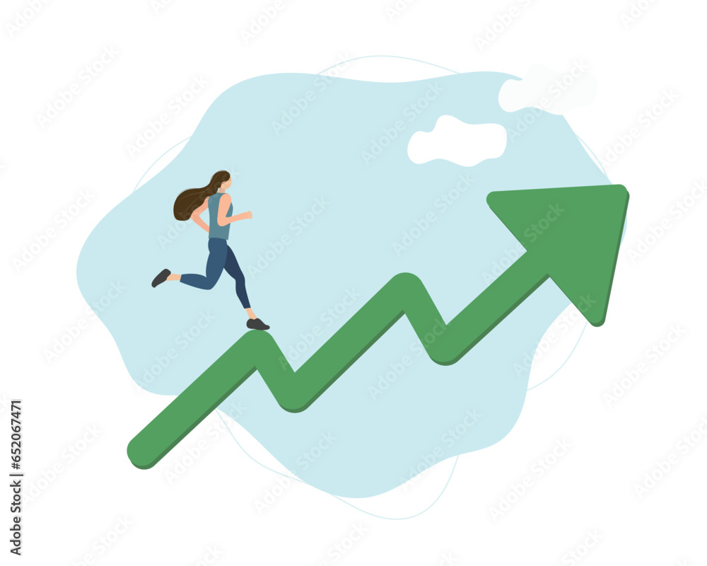 Business concept. Growth, speed. Vector illustration in flat style. Business concept. Growth, speed. Vector illustration in flat style.