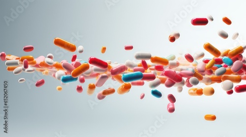 Large veriety of pills and other pharmaceuticals. generative AI