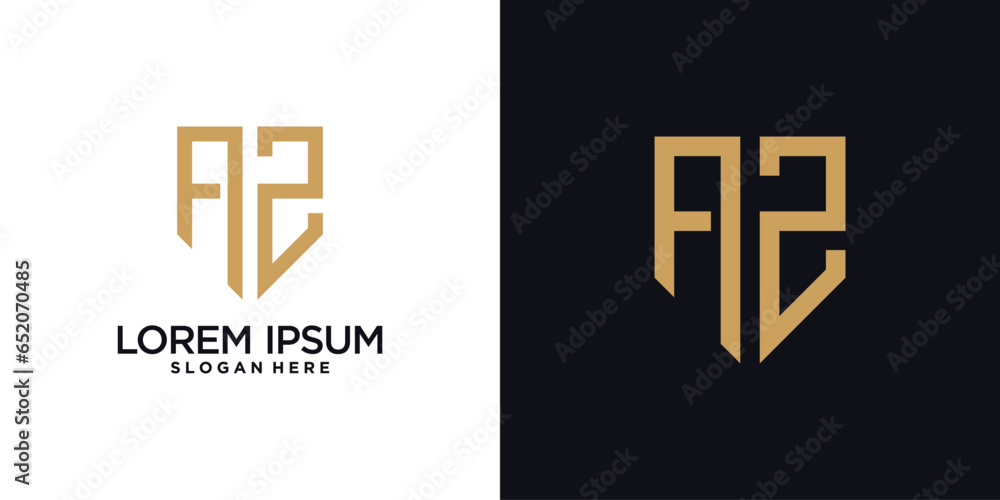 Monogram logo design initial letter a combined with shield element and creative concept Monogram logo design initial letter a combined with shield element and creative concept