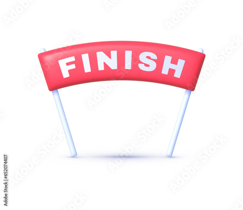 Red finish 3d. Business concept. Vector design element