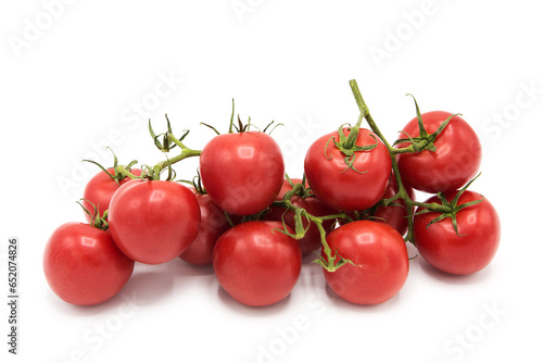 Ripe fresh organic tomatoes isolated on white background.
