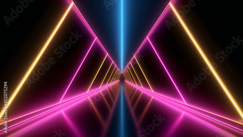 retro geometric neon futuristic sci-fi scene © Harry