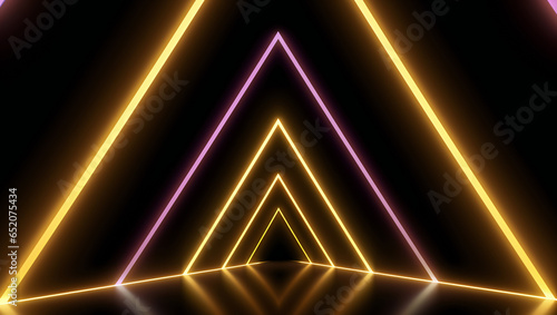 retro triangle neon futuristic sci-fi scene