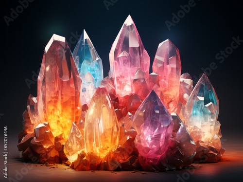 Colorful gemstones and crystals