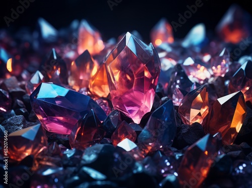 Colorful gemstones and crystals