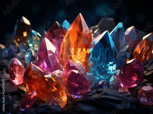 Colorful gemstones and crystals