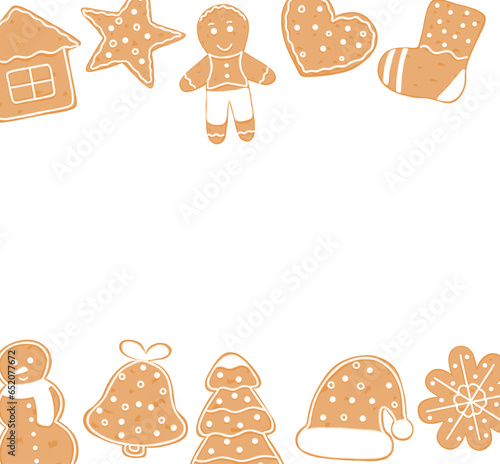 Vector banner with Christmas gingerbread cookie
