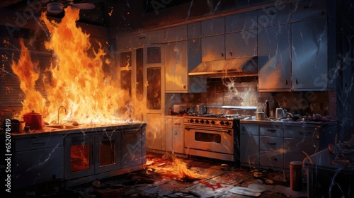 Kitchen on fire