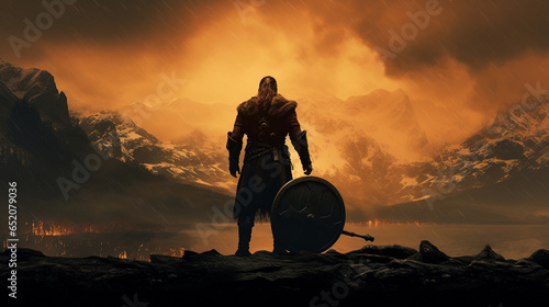  viking sagas background, AI Generated