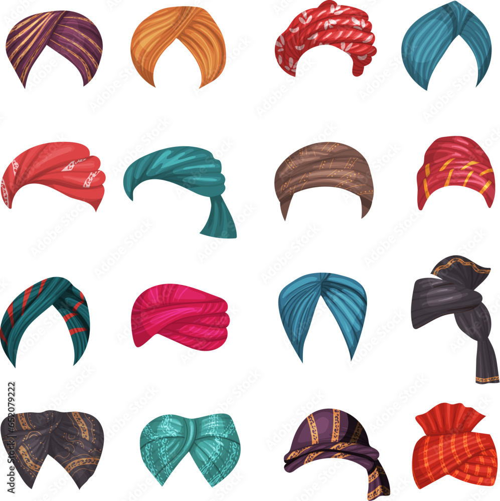 Vetor de Turbans. Arabian and indian clothes recent vector authentic