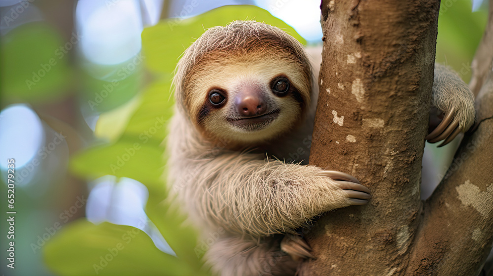 Baby Sloth in Tree in Costa Rica 