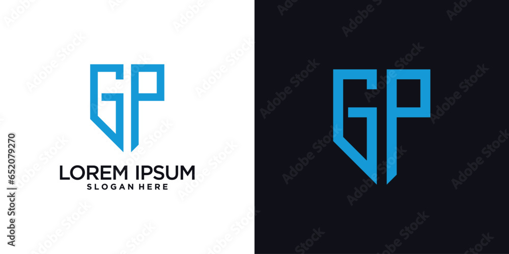 Obraz premium Monogram logo design initial letter g combined with shield element and creative concept