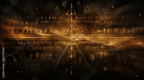 mystical runes background, AI Generated photo