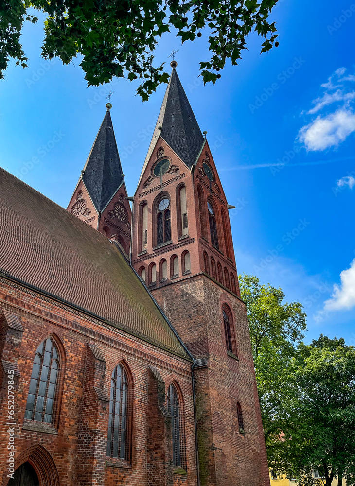 Fototapeta premium Frankfurt (Oder), Germany - September 2, 2003:Friedenskirche, former Nicolaikirche.