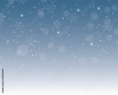 Blauer Winter Hintergrund mit Schneeflocken und Schneefall