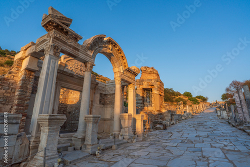 Ephesus ancient city of izmir and famous landmark hadrian gate touristic destination photo