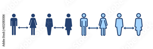 Social distancing vector. social distance sign and symbol. self quarantine sign