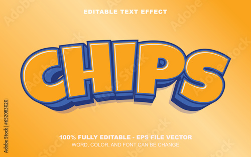 Chips Editable Text Effect | EPS File Vector