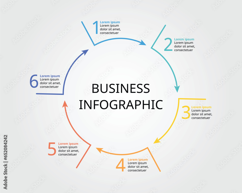 6 arrow template for infographic for presentation for 6 element