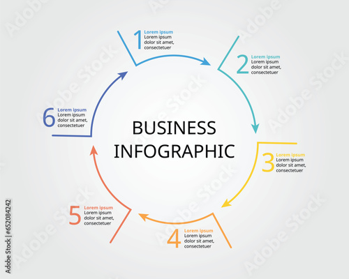 6 arrow template for infographic for presentation for 6 element