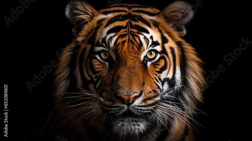 Portrait of a Tiger with a black background photo
