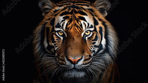 Portrait of a Tiger with a black background © Ziyan Yang