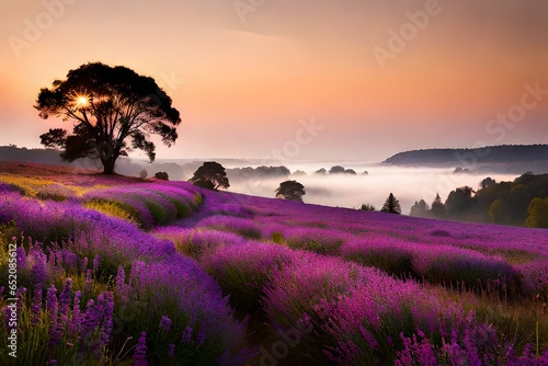 lavender field at sunset