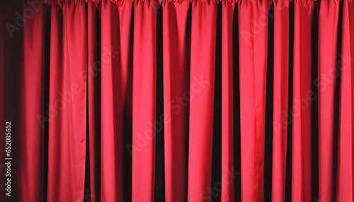 高級感のある赤いドレープカーテン。授賞式のステージカーテン。赤いカーテン。Luxurious red drape curtains. Award ceremony stage curtain. red curtains.