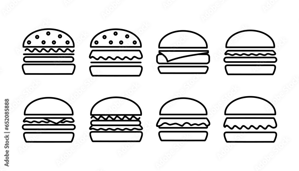 Burger icon vector. hamburger logo icon. fast food icon Burger icon vector. hamburger logo icon. fast food icon