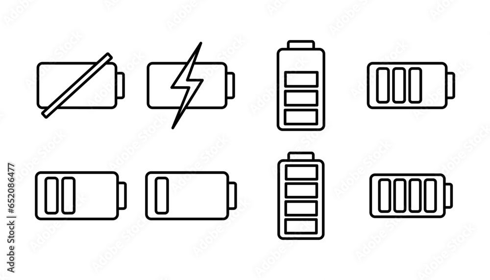 Battery icon vector. Battery charge indicator icon. Battery icon vector. Battery charge indicator icon.