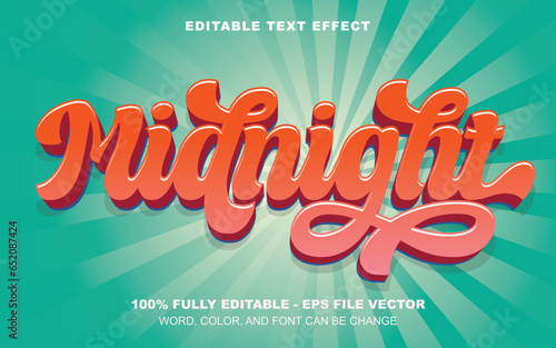 Midnight Editable Text Effect | EPS File Vector
