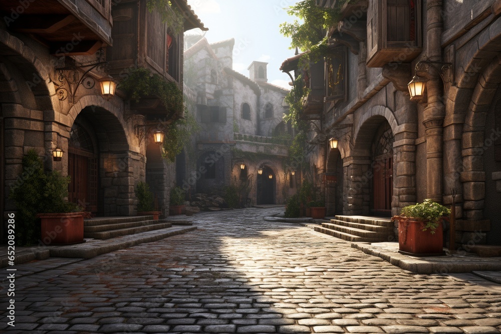 street in old town, Generative AI