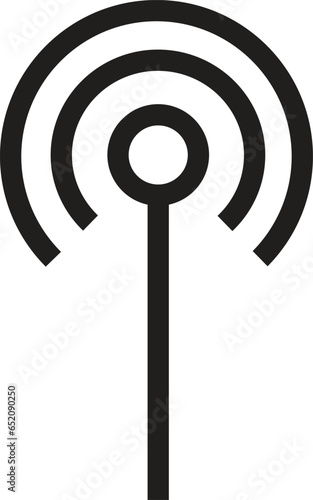 flat Radio antenna icon , template logo design emblem, tower communication outline solid isolated on transparent background. antenna icon for your website, mobile, presentation, and logo design.