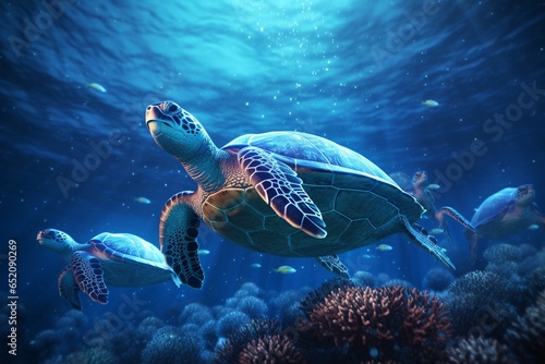 green sea turtle, Generative AI