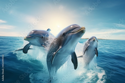 dolphin jumping out of water, Generative AI